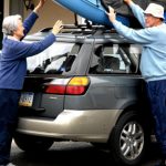 Residents preparing to kayak